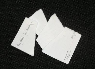 [A picture of a ripped up story card]